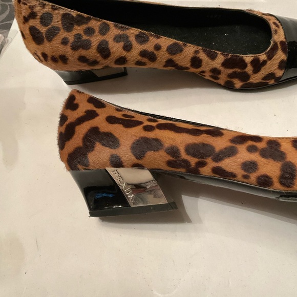 Prada calfskin animal print square toe of black patent. - Picture 2 of 3